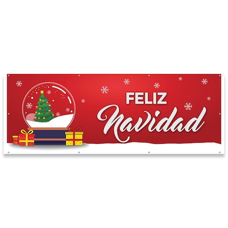 Signmission Feliz Navidad Banner Concession Stand Food Truck Single Sided B-96-30057